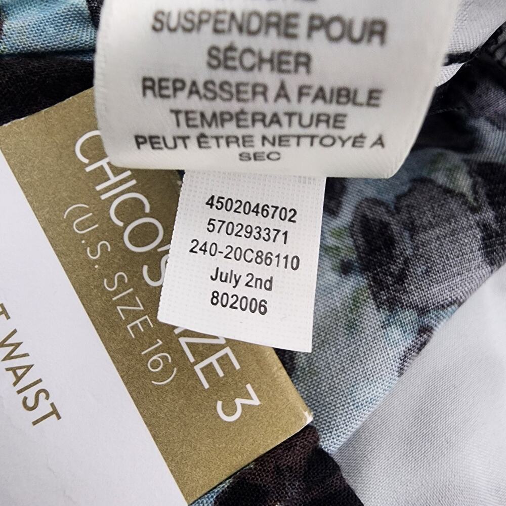 Chico’s Womens Animal Luster Drape Wide Leg Size 3 US 16 Pull On Elastic Waist - Picture 10 of 10